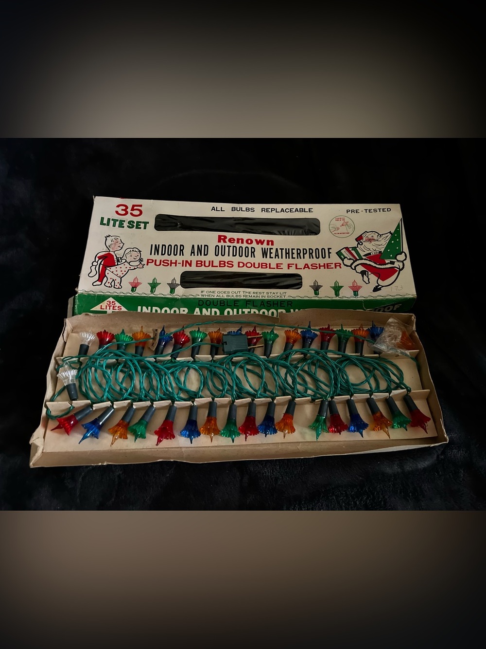 Vintage Renown Christmas String Lights 35-Bulb Multicolor